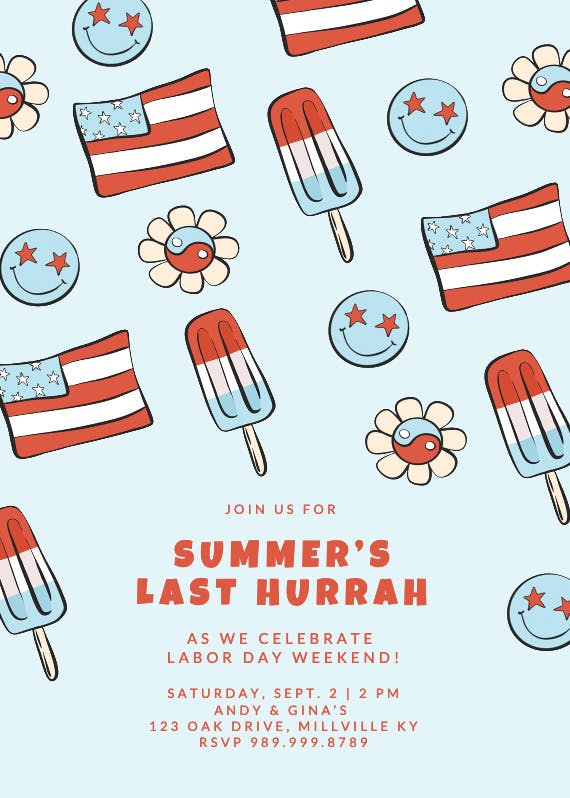 Summer’s last hurrah - invitación para día festivo