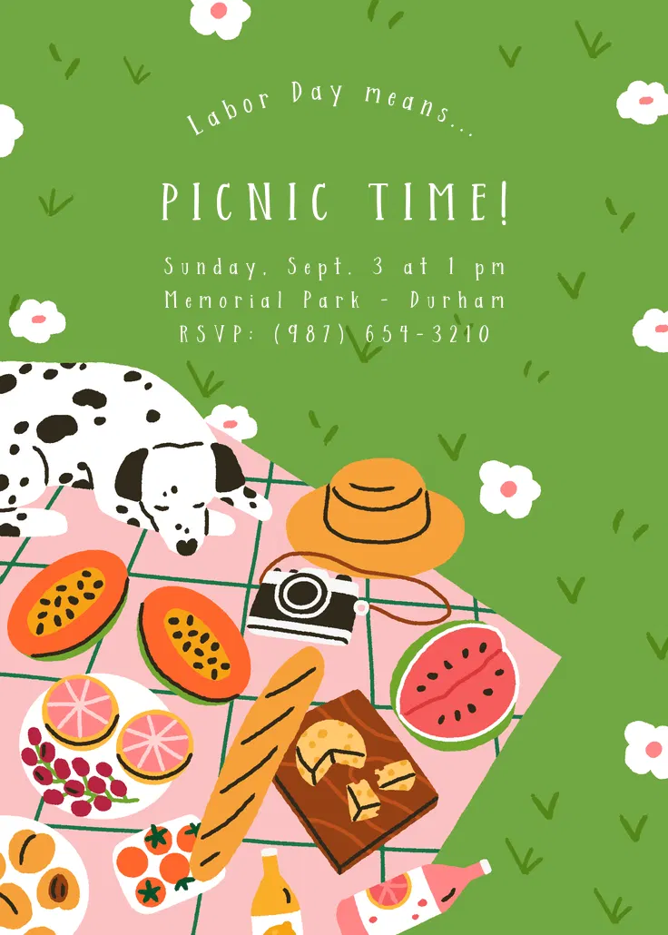 Summer picnic - holidays invitation