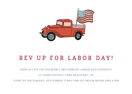 Summer send-off - labor day invitation