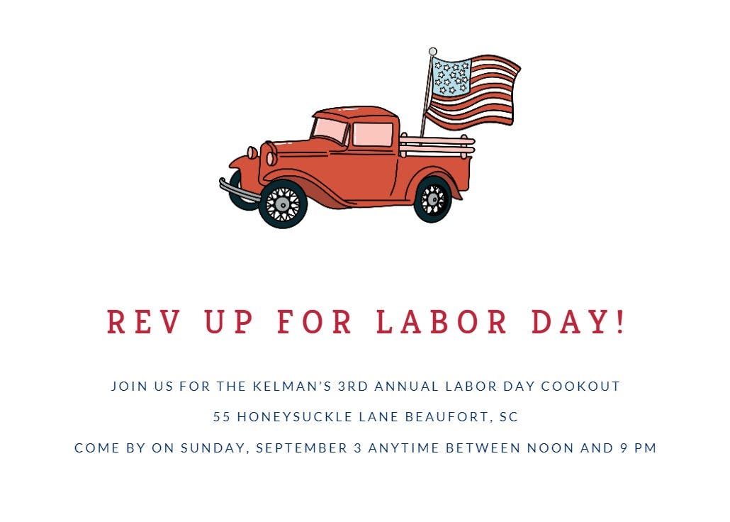 Summer send-off - labor day invitation