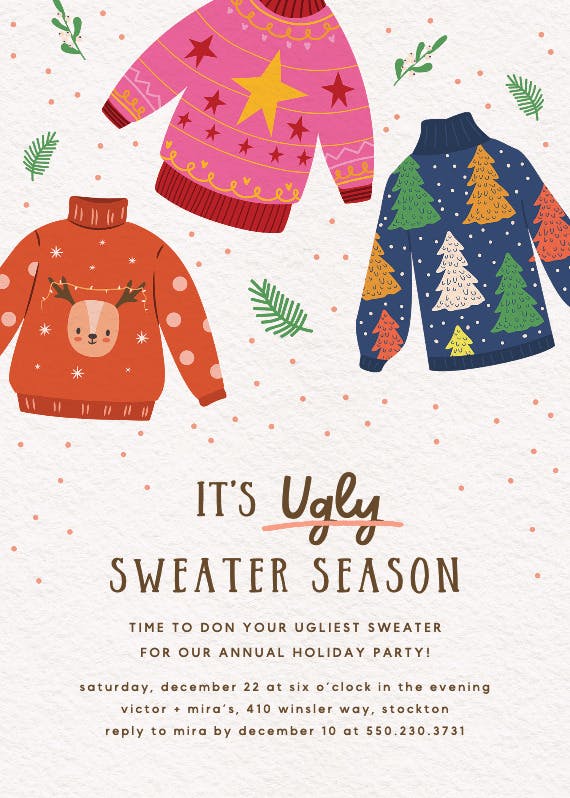 Sweater weather - christmas invitation