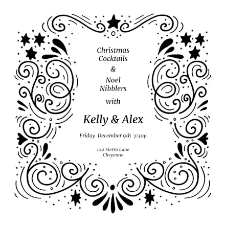 Swirls and Stars - Christmas Invitation