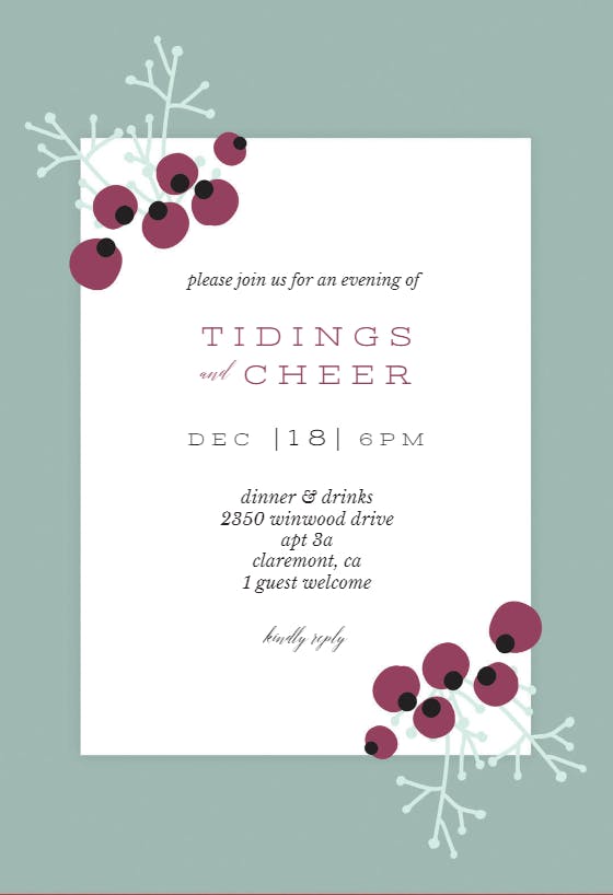 Tidings and cheer - christmas invitation