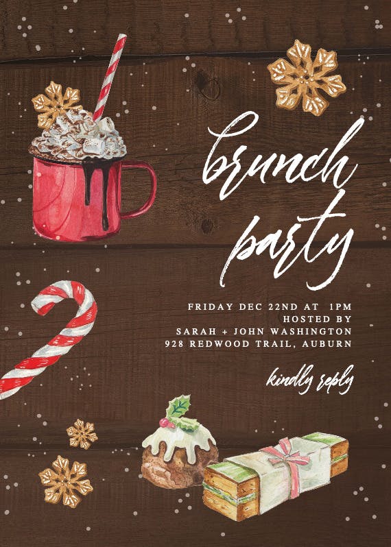 Time for brunch -  invitación de navidad