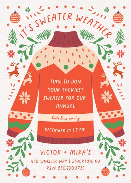 Time for sweater - christmas invitation