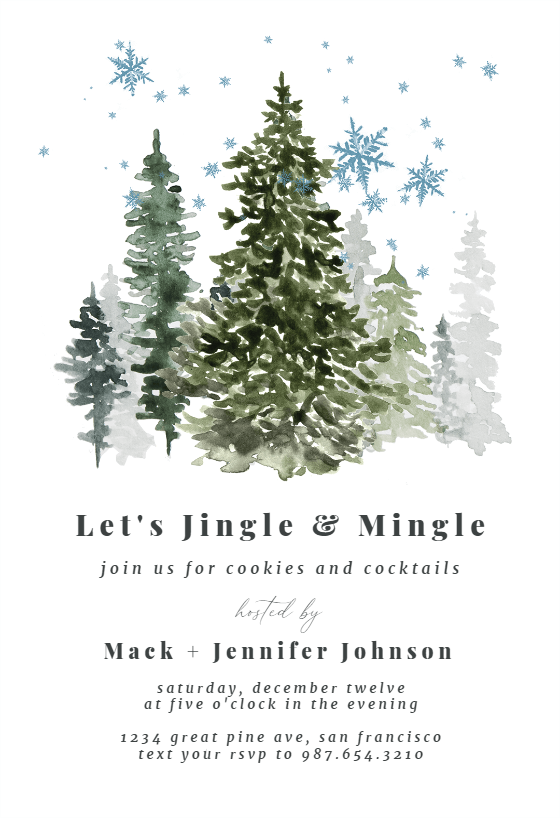 Tree - Christmas Invitation Template (Free) | Greetings Island