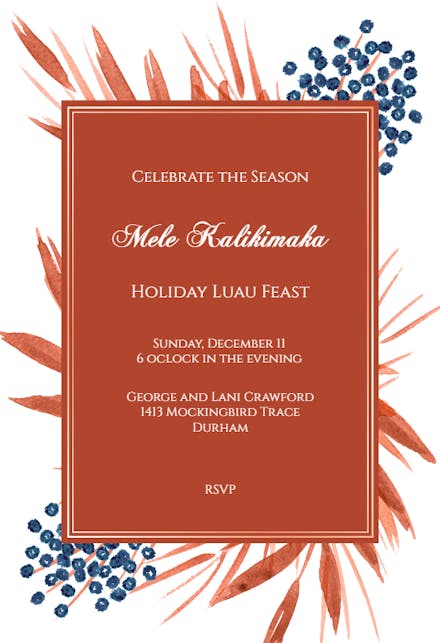 Tropical Touch - Christmas Invitation