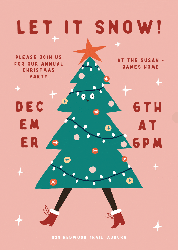 Walking christmas - christmas invitation