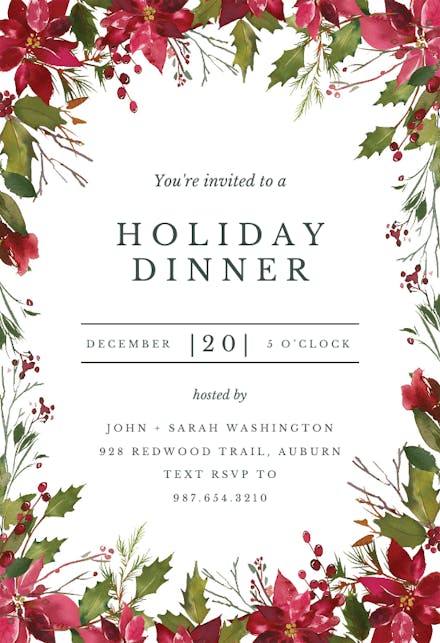 Christmas Dinner Invitation Template from images.greetingsisland.com