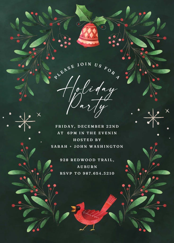 Whimsical winter - christmas invitation