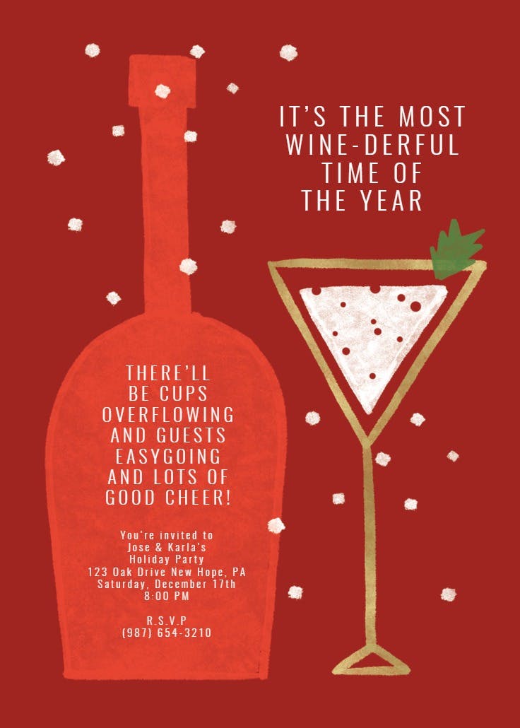 Wine-derful - christmas invitation