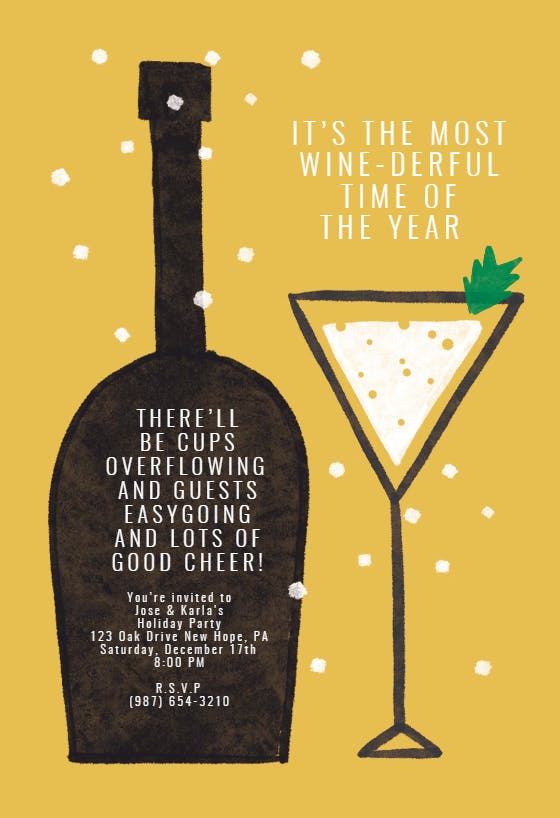 Wine-derful -  invitación de navidad