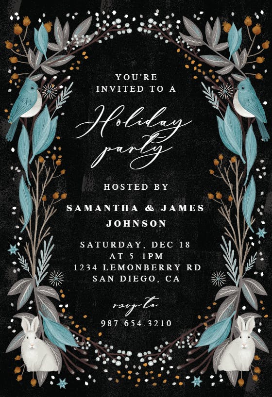 Winter frame - invitación para día festivo