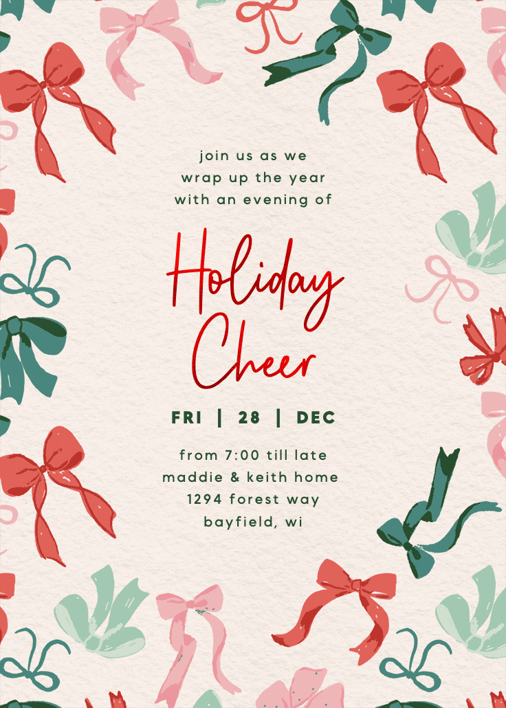 Wrapped up - christmas invitation