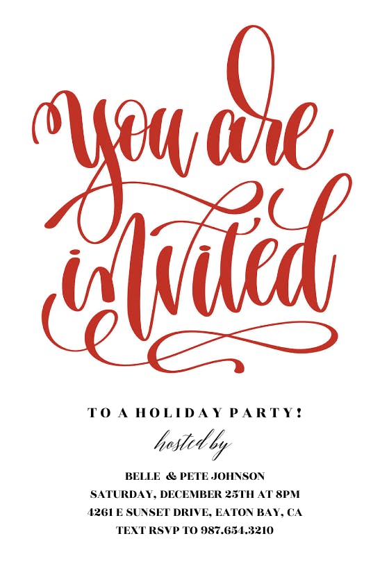 You Are Invited - Christmas Invitation Template (Free) | Greetings Island