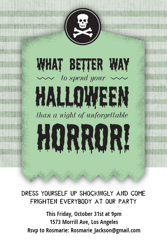 A halloween horror invite - halloween party invitation