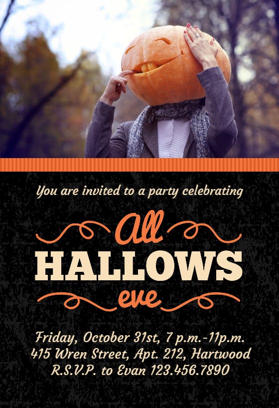 All hallows eve -  invitación de halloween