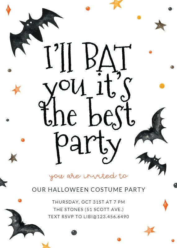 Batman - halloween party invitation