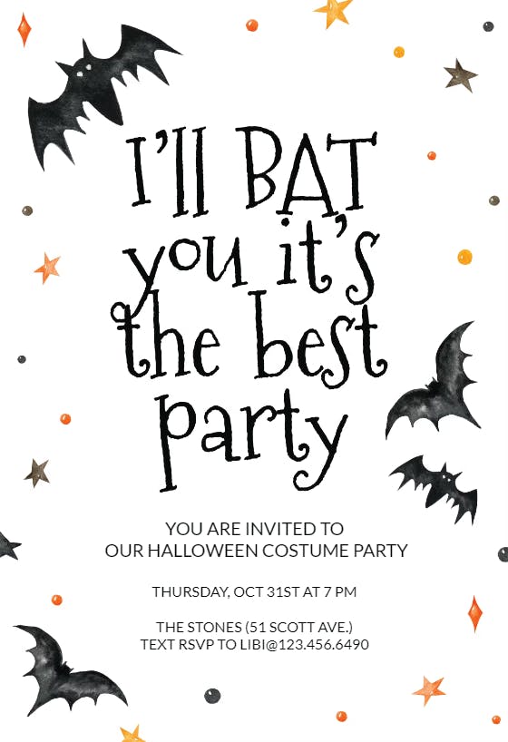 Batman - halloween party invitation