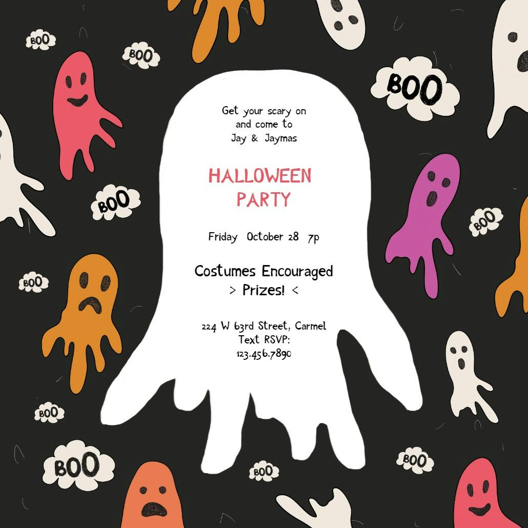 Boo tique bash - invitación de halloween