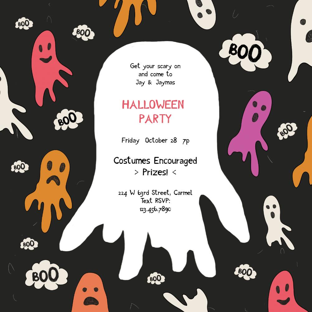 Boo tique bash - halloween party invitation