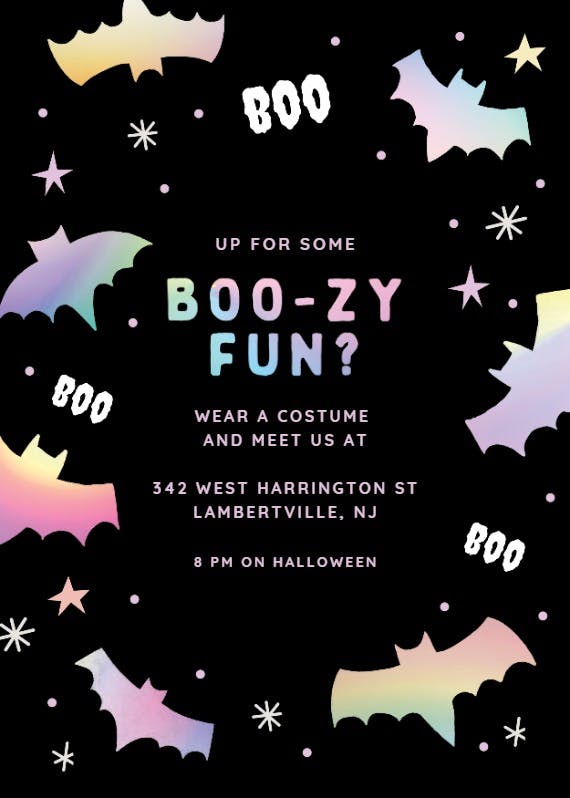Boo-zy bets -  invitación de halloween