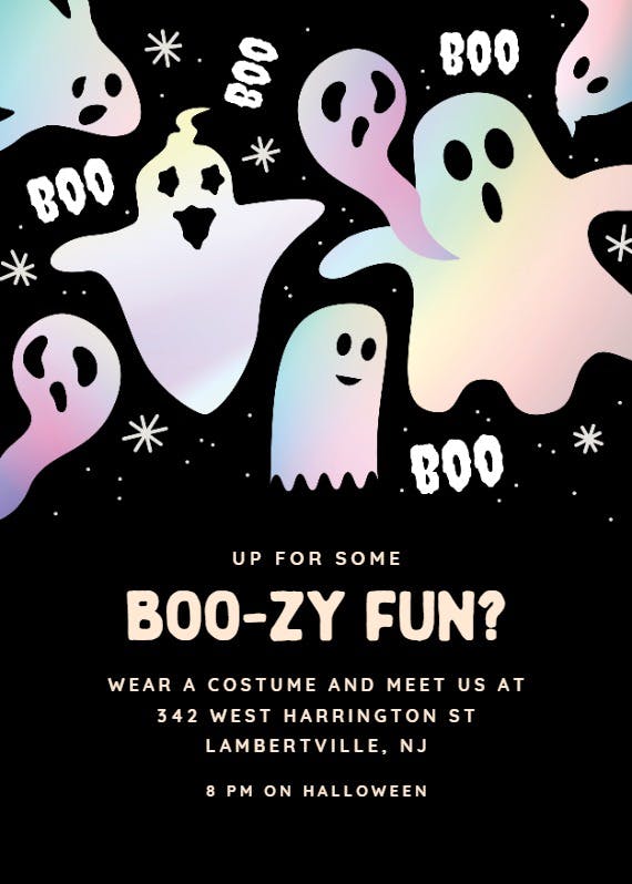 Boo-zy fun -  invitación para día festivo