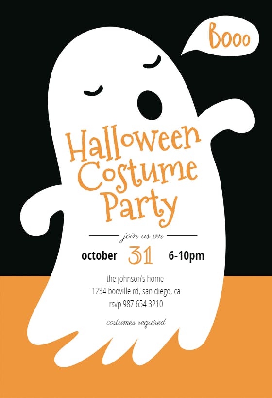 Boos - halloween party invitation