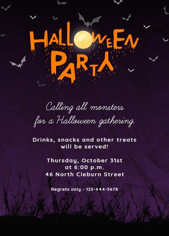 Calling all monsters - halloween party invitation