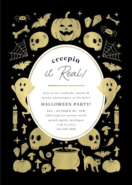 Creep it real - halloween party invitation