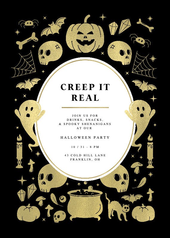 Creep it real -  invitación de halloween