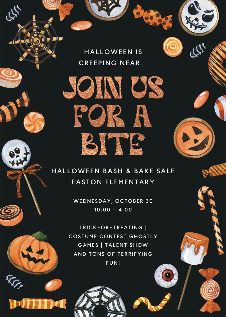 Creepy bite - halloween party invitation