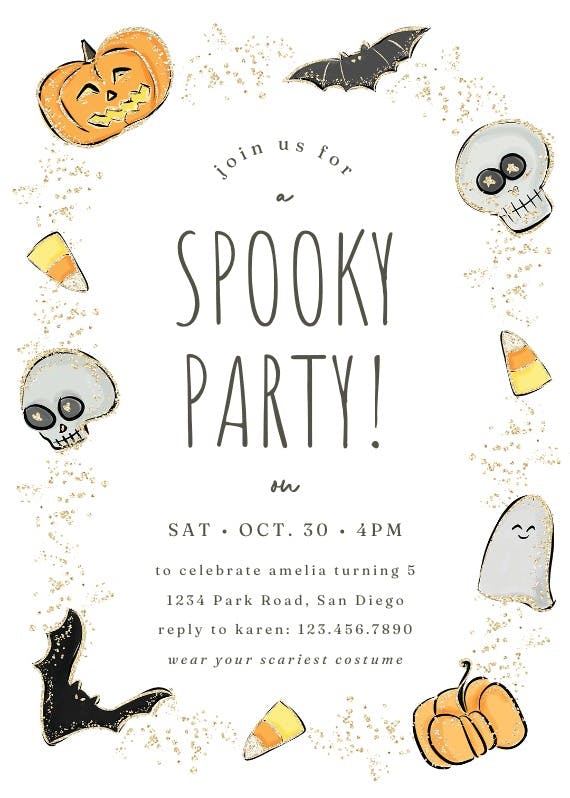 Cute Halloween - Halloween Party Invitation Template | Greetings Island
