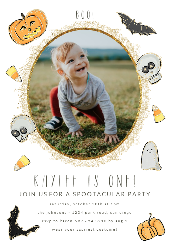 Cute Halloween - Birthday Invitation Template (Free) | Greetings Island