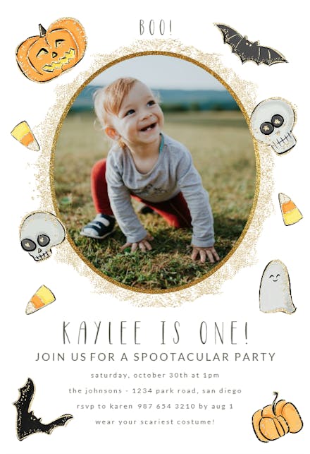 Cute Halloween - Birthday Invitation