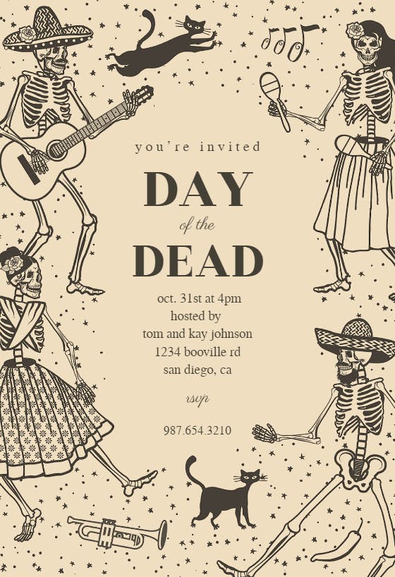 Dancing dead - holidays invitation
