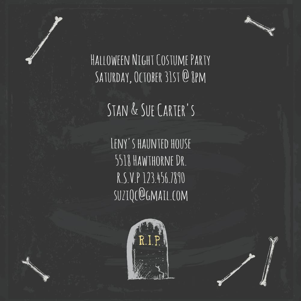 Deadly party - halloween party invitation