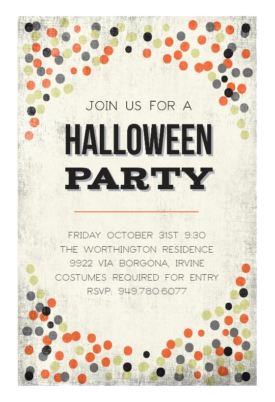 Dotted halloween - halloween party invitation