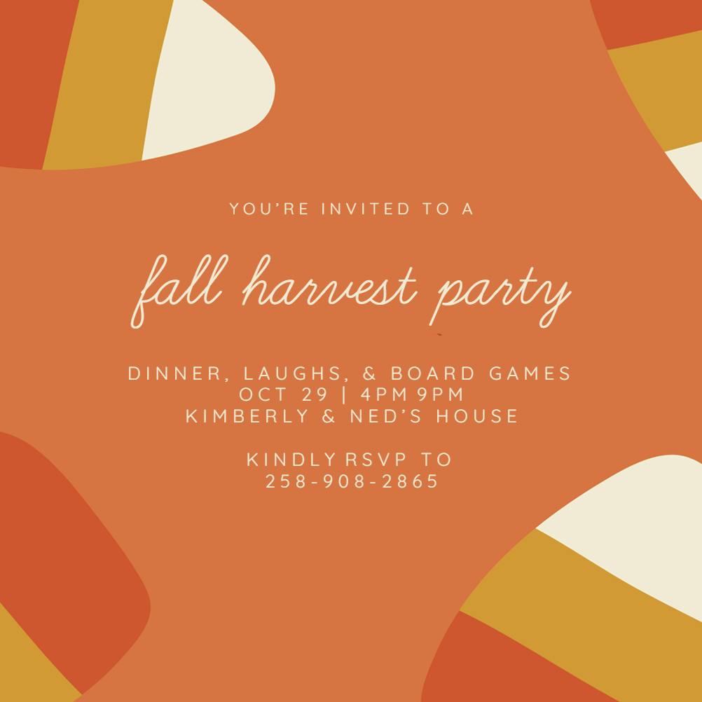 Fall harvest - halloween party invitation