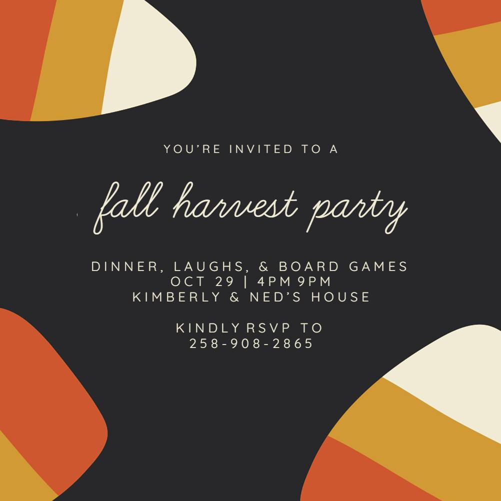 Fall harvest - halloween party invitation