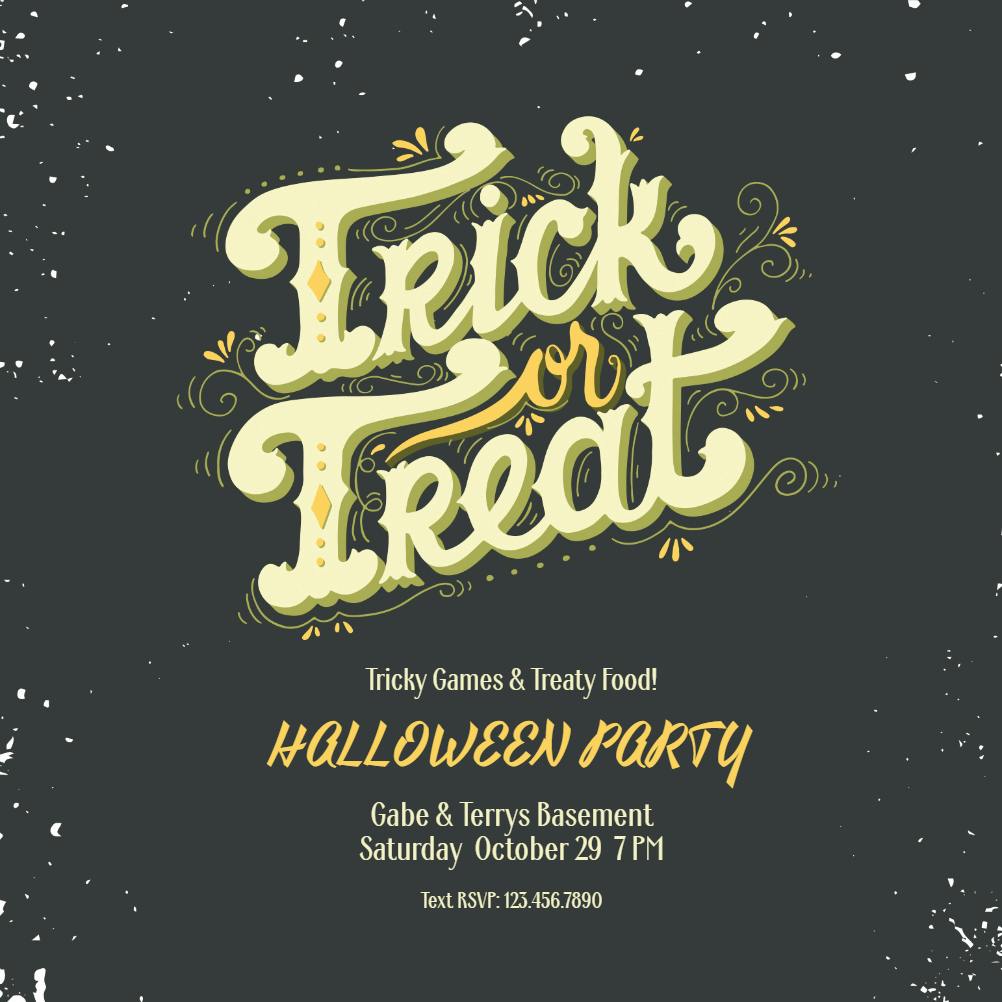 Fun and food - halloween party invitation