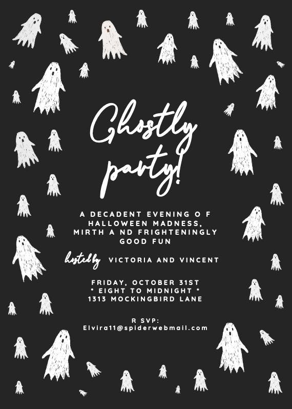 Ghostly party -  invitación de halloween