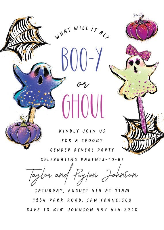 Ghosts - halloween party invitation