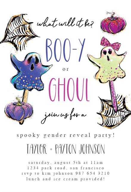 Ghosts - Gender Reveal Invitation