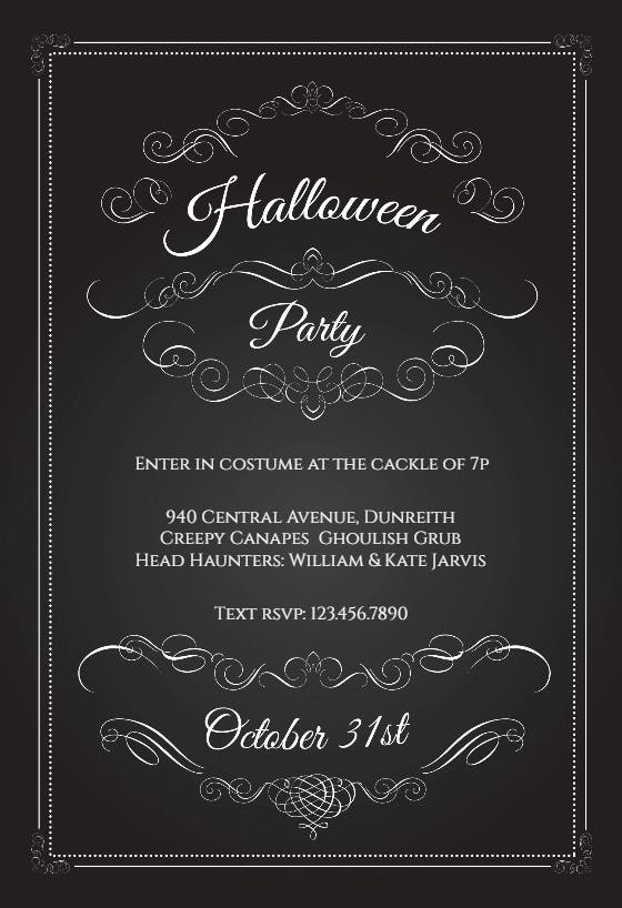 Ghoul gathering - halloween party invitation