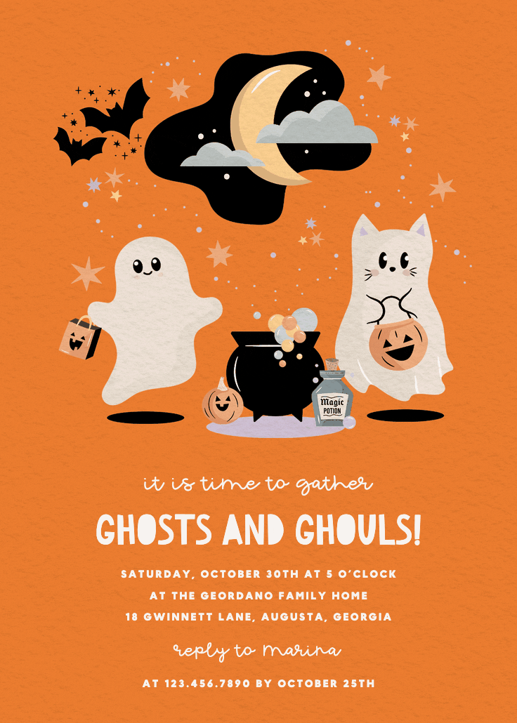 Ghouls gather - halloween party invitation