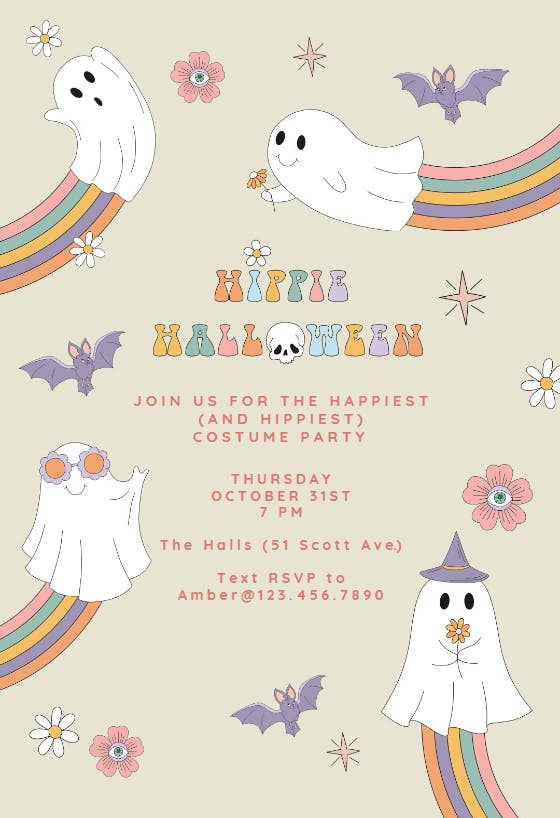 Give peace a chance - halloween party invitation