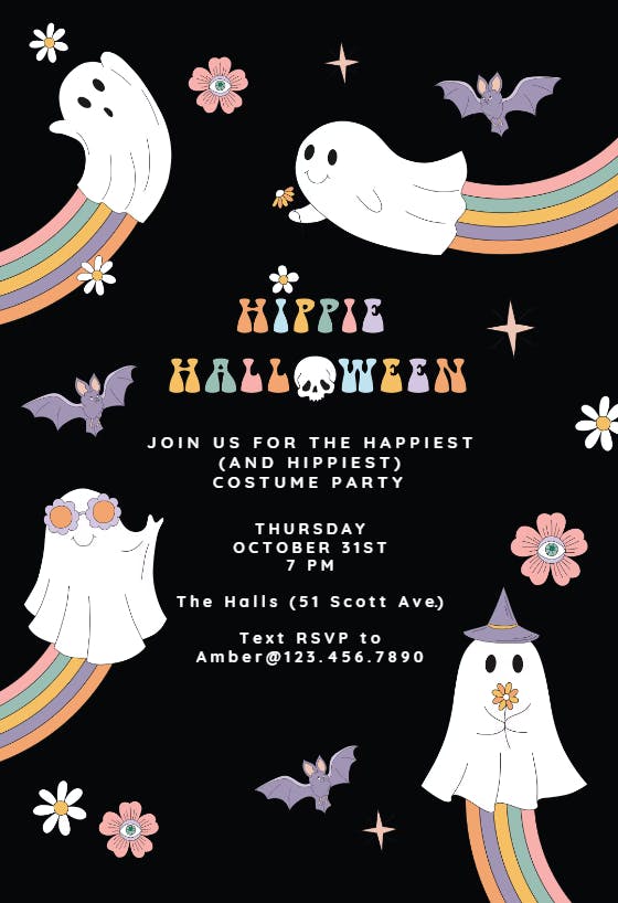 Give peace a chance - halloween party invitation