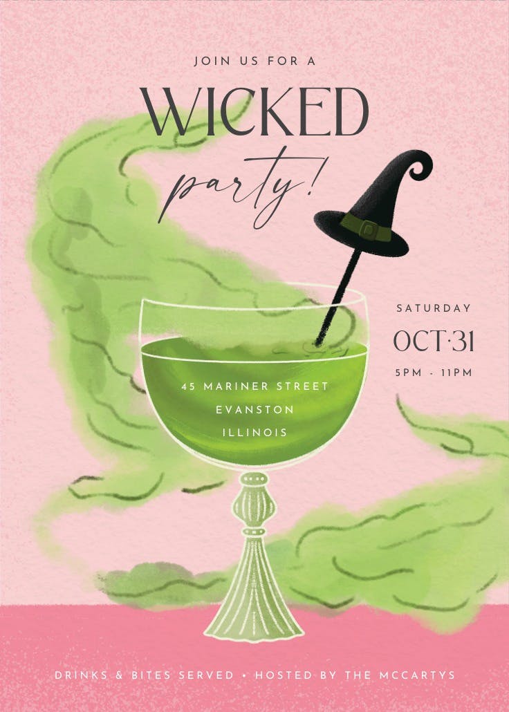 Glowing green - invitación de halloween