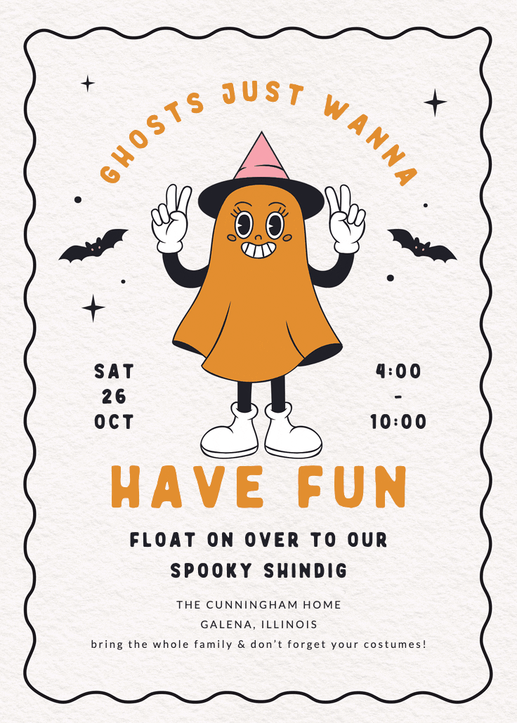 Groovy ghost - invitación de halloween